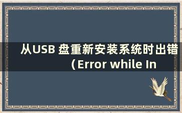 从USB 盘重新安装系统时出错（Error while Installation from USB disk）